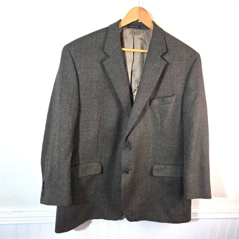 Lauren Ralph Lauren Mens Wool Blazer 48R Sport Coat Lord & Taylor Houndstoooth